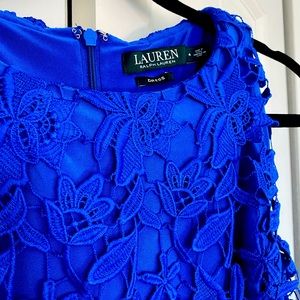 Ralph Lauren Blue Lace Cocktail Dress